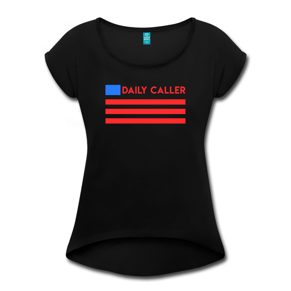 Women's Roll Cuff T-Shirt - black